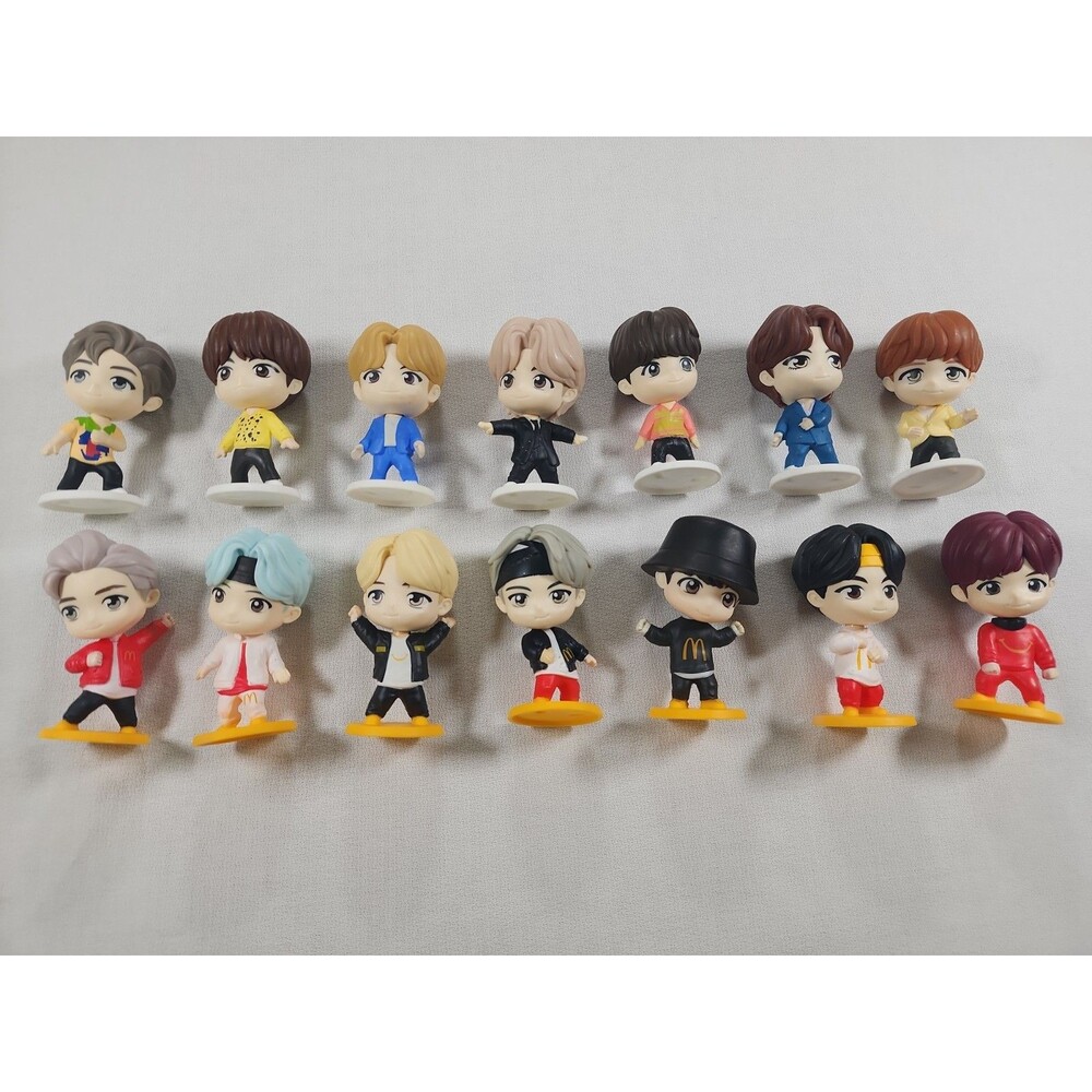 BTS McDonald's Happy Meal Figures Complete Set 14 Chibi Figurines 2021 ARMY
